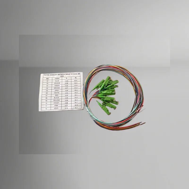 Fiber Pigtail Set, 12 - colors, E2000/APC, 2M, 0.9mm, LSZH - BRAYTIMES